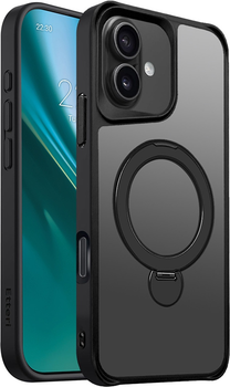 Etui plecki Etteri Matt Mag Ring do Apple iPhone 16 6.1 Black (GSM190648)