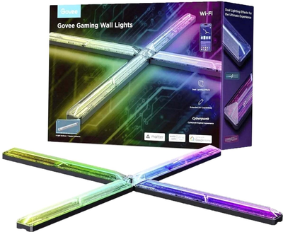 Набір настінних світильників Govee H6063 Gaming Wall light Evangelion, 4шт, RGBIC, WI-FI/Bluetooth Фіолетовий (H6063312)