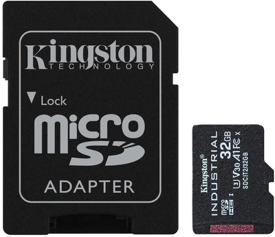 Карта пам'яті Kingston Industrial microSDHC 32GB UHS-I U3 V30 + SD-адаптер (SDCIT2/32GB)