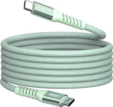 Кабель Verbatim Sync & Charge Magnetic 100W USB-C - USB-C 1.2 м Green (0023942318538)
