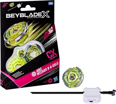 Бейблейд c пусковым устройством Hasbro Beyblade X Arc Wizard R 4-55LO CX Starter Pack Желтый