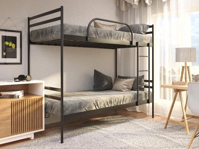 Ліжко металеве двоярусне Comfort DUO 80х190 см чорне