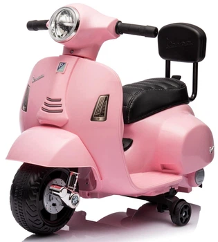 Скутер дитячий електричний Sun Baby Scooter Vespa із м'яким сидінням та спинкою, розовий