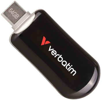 Pendrive Verbatim Plectra 64GB USB Type-C Black (0023942302247)