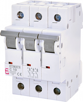 Wyłącznik automatyczny ETI ETIMAT 6 3p C 10A 6 kA (2145514)