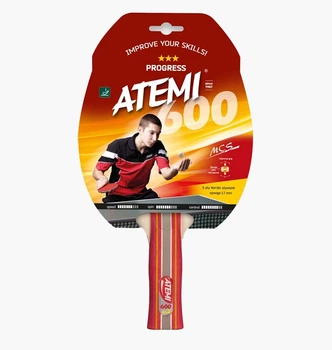 Ракетка для настольного тенниса Atemi 600 Black/Red 10042 MISC