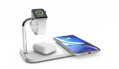 Bezprzewodowa ładowarka Zens Dual Aluminium Wireless Charger + Apple Watch 10W Biała (7438222397371)