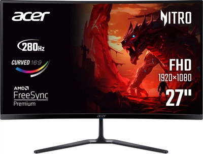 Монітор 27" Acer Nitro ED270Zbmiipx Black (UM.HE0EE.Z01) -- FullHD VA / 280 Гц / 0,5ms (GTG) / 8 біт / AMD FreeSync Premium / HDR10 / Speaker 2x2W