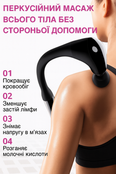 Перкуссионный массажер для тела для глубокого массажа мышц, снятия боли и напряжения Reclaire
