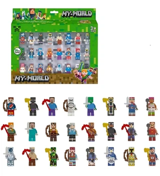 Набір фігурок Minecraft My World (24 шт.) – герої, моби та зброя Майнкрафт MyWorld 86084