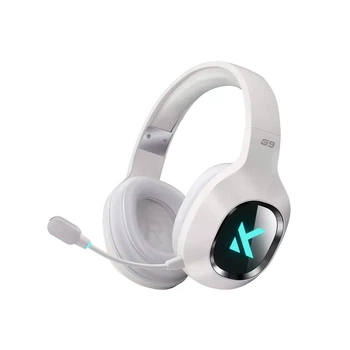 Геймерська бездротова (Bluetooth + 2,4G) гарнітура MCHOSE G9Pro, 7.1, 3D, RGB, PC/PS4/PS5/Switch/Xbox White/БІЛІ (MC-G9-4)