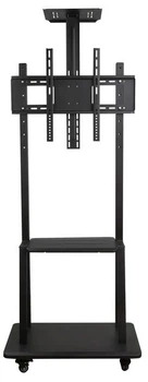 Підлогова стійка для телевізора TV CART 1500 8006 32–70 дюймів мобільний кронштейн на колесах з полицями VESA 200x200 400x400 600x400, регулювання висоти навантаження до 70 кг