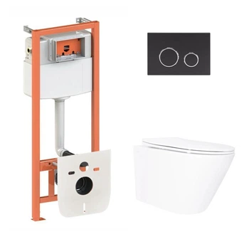 Инсталляция 4 в 1 Qtap Nest Swan Черный (QT16335180W48194)