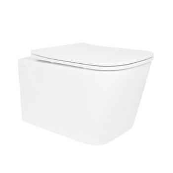 Унітаз підвісний Crow Rimless 485х340х330 мм, White, з сидінням Slim Duroplast/ Soft-close/ Quick Release QT05335171RW Qtap
