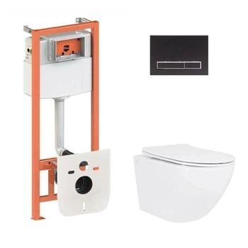 Инсталляция 4 в 1 Qtap Nest Jay Черный (QT07335175W48195)