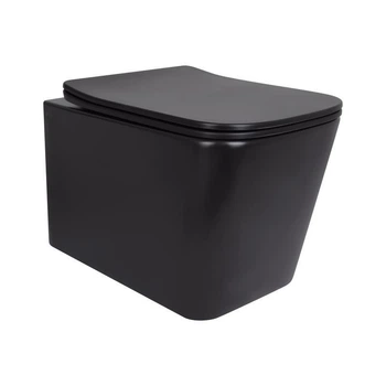 Унитаз подвесной Qtap Tern New Ultra Quiet керамический черный с сиденьем Soft-Close (SD00052572)