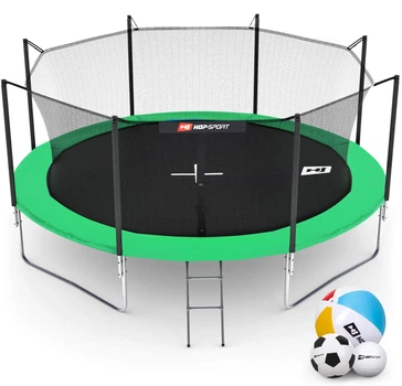 Батут Hop-Sport 14ft (427cm) зелений із внутрішньою сіткою