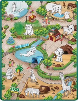 Килимок для малювання Ricokids ZOO з маркерами та сумкоюдля зберігання 90 x 120 см (5903890629168)