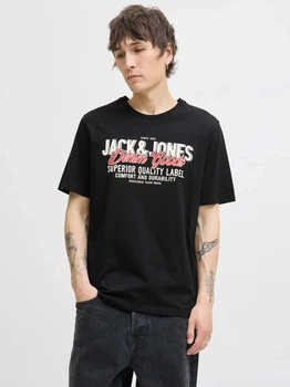 Футболка бавовняна чоловіча Jack & Jones 12279535 M Black (5715724947986)