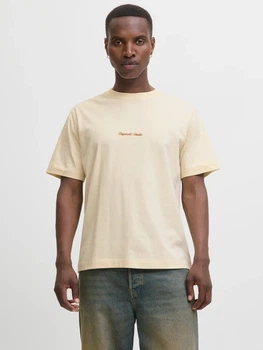 Футболка хлопковая длинная мужская Jack & Jones 12282892 L Antique White (5715722802201)