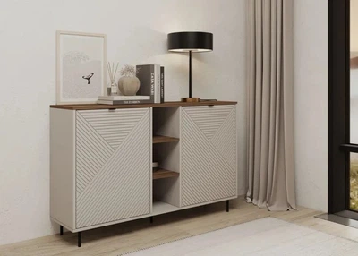 Комод JUST 2D з відкритими полицями (154×96×40 см), кашемір