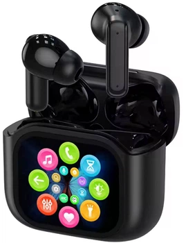 Бездротові навушники Кейс з екраном Bluetooth TWS ZTX BY16 для iPhone iOS Android Вбудований мікрофон З вологозахистом Шумопоглинанням ENC + ANC IPX5 BT 5.4 TFT дисплей об’ємний Hi-Fi звук Black