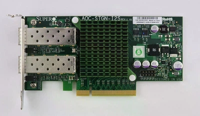 Сетевая карта Intel X520-DA2 Dual Port Server Network Adapter 2x10GbE SFP+ PCI-Ex8 low profile (Supermicro AOC-STGN-i2S) Б/У