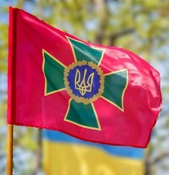 Флаг ГПСУ пограничной службы Украины, 90х60 см, карман для древка, 247_14-100_16-64
