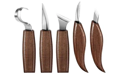 Набір ножів для різьблення по дереву з дерев'яними ручками (DIY 17в1)