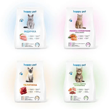 Сухий корм Happy Pet Дегустаційний бокс для дорослих котів 300г*4уп