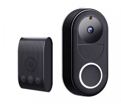 Домофон беспроводной, с камерой Full HD, Wi-Fi и ночным видением, черный