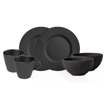 Набір для сніданку Villeroy & Boch Manufacture Rock Black 6 предметів порцеляна преміум-класу