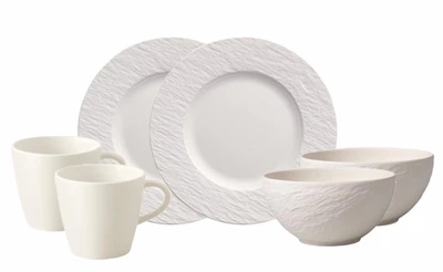 Villeroy & Boch Manufacture Rock White набір для сніданку 6 предметів порцеляна преміум-класу