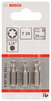 Набір біт Bosch T20 x 25 мм 3 шт (3135140301377)