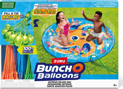 Водний килимок Zuru Bunch O Balloons Octopus з більш ніж 100 самогерметичними водяними кульками для швидкого наповнення 56591 (4894680029613)