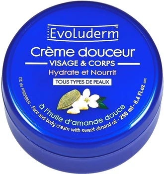 Крем Evoluderm Almond Face and Body Cream для всіх типів шкіри обличчя та тіла з мигдалевим молоком 250 мл (3760100680744)