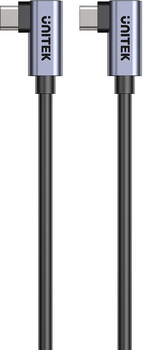 Kabel Unitek USB-C PD 100W Dual 90 Degree 1 m Black (C14147ABK01-1M)