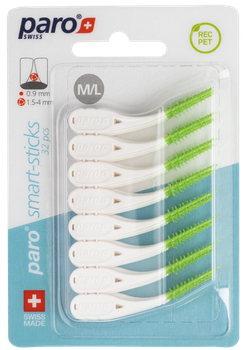 Zestaw szczoteczek międzyzębowych Paro Swiss Smart-sticks M/L o średnicy 1.5/3.8 mm 32 szt. (7610458010662)