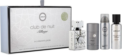 Zestaw męski Armaf Club De Nuit Sillage Man Woda perfumowana 30 ml + Spray do ciała perfumowany 50 ml + Dezodorant w sztyfcie 75 g + Mgiełka do włosów 55 ml (6294015175363)