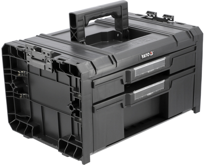 Skrzynka YATO modułowa T2 systemu S12 plastikowa z 2 szufladami 450x313x245 mm (YT-08973)