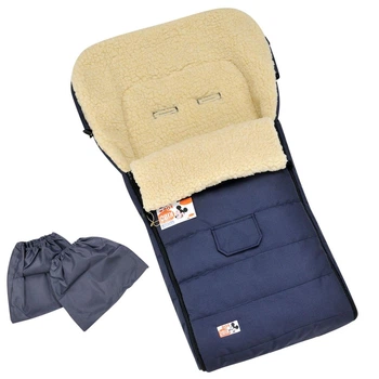 Зимовий конверт-чохол For Kids Mini на овчині в коляску, на санки (FK-MINI – navy blue)