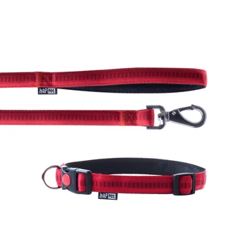 Набор "Soft Style", XL, поводок+ошейник, поводок (ширина: 2,5 см, длина: 120 см, нейлон, красный), ошейник (ширина - 2,5 см, длина - 40-64 см, красный)