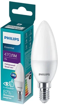 Светодиодная лампа Philips ESS LED Candle 5W 470lm E14 865 B35FR