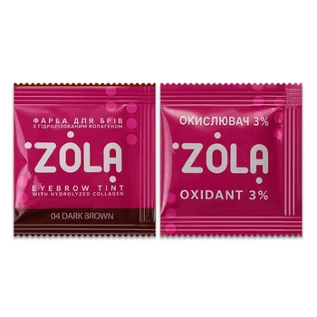 Краска для бровей ZOLA с коллагеном Eyebrow Tint With Collagen 04 Dark Brown 5 ml
