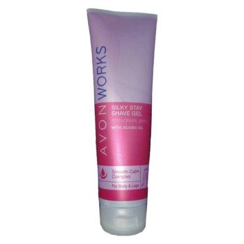Гель для гоління з олією жожоба Avon Works Silky Stay Shave Gel 150 мл with Jojoba Oil, Smooth Calm Complex, For Body & Legs для жінок