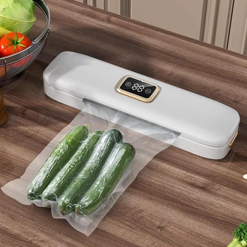 Вакууматор FreshLock AL8003 – автоматичний вакуумний пакувальник для продуктів та режимами Dry/Wet - white