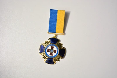 Нагрудний знак Хрест національна гвардія України золото