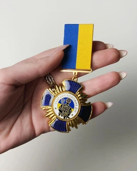 Нагрудний знак Хрест учасник бойових дій, покриття золото