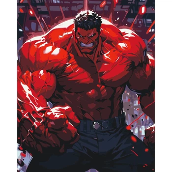 Картина по номерам Marvel "Красный Халк" 40х50 см