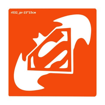 Трафарет для био-тату Бэтмен v Супермен r032_pr-15*15см, размер 15х15см